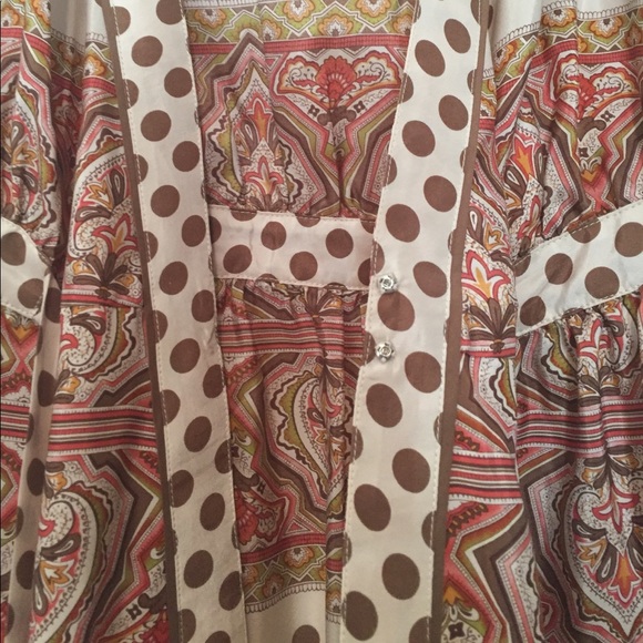 BCBG Maxazria Silk Polka Dot Blouse - Picture 5 of 7