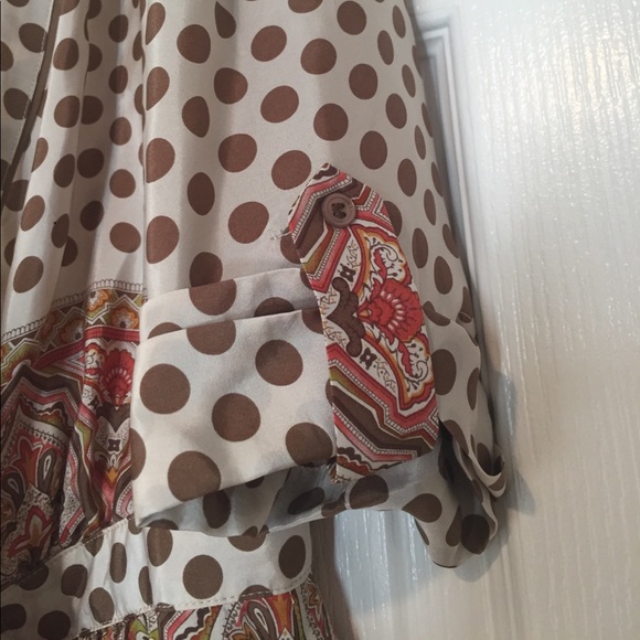 BCBG Maxazria Silk Polka Dot Blouse - Picture 6 of 7