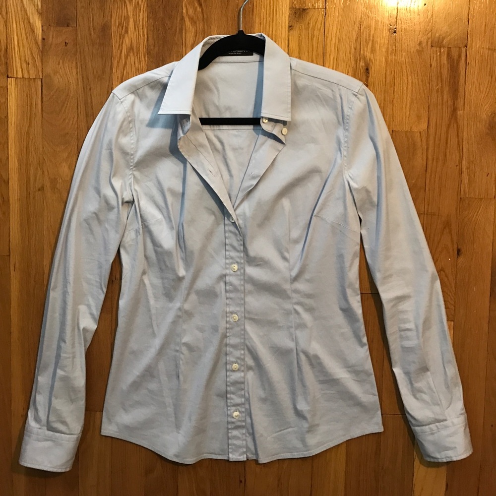 Dolce & Gabbana Blue Button Down Blouse