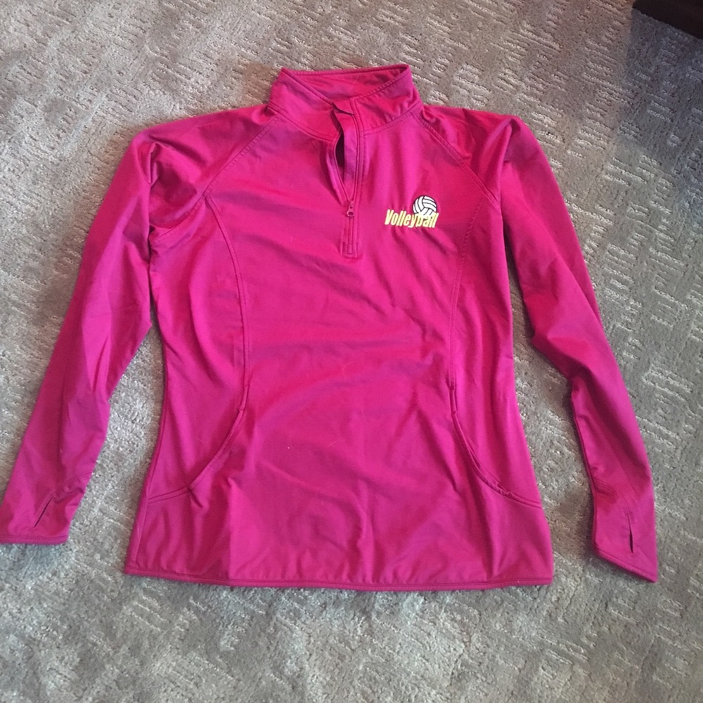 Pink volleyball quarter zip jacket