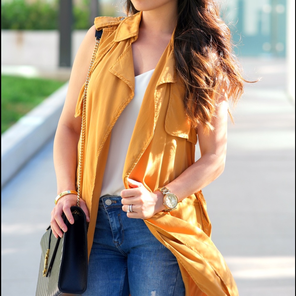 Zara long trench vest