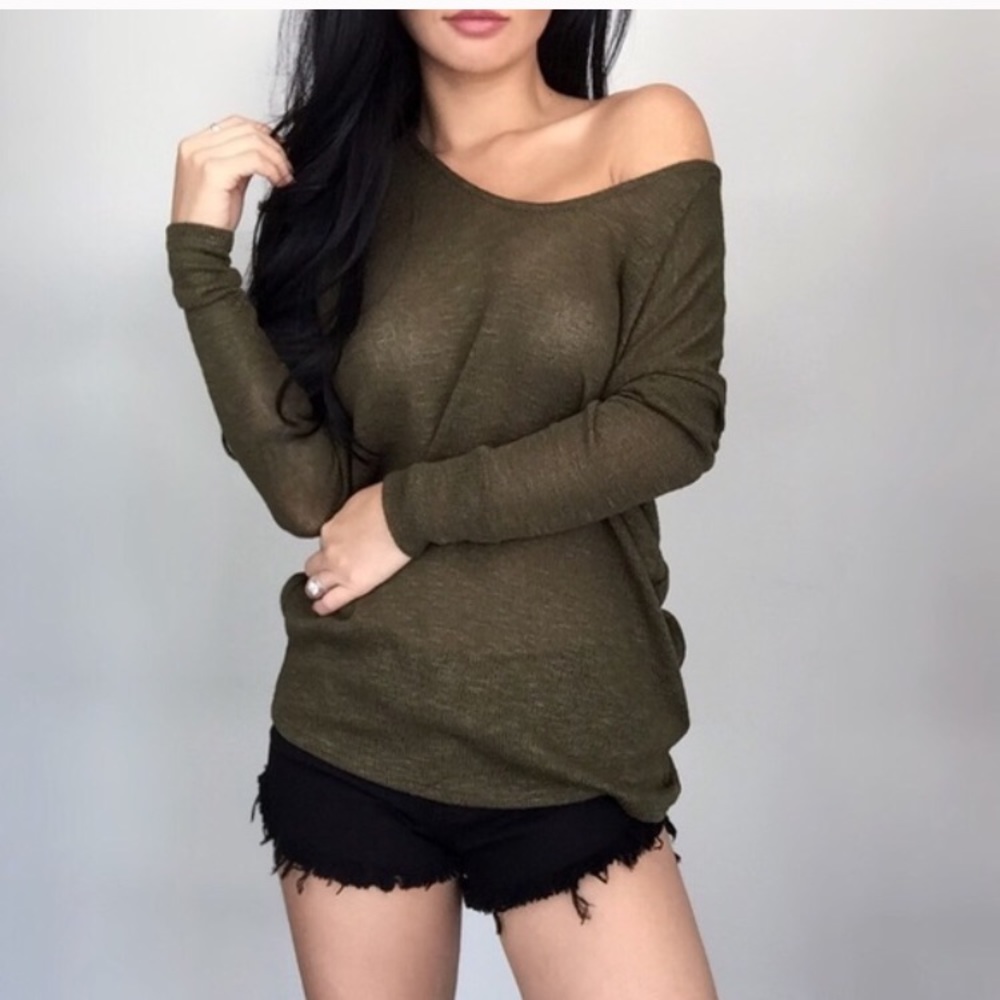 🆕 Olive Light Knit LS