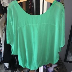 Express Green Flowy Shirt