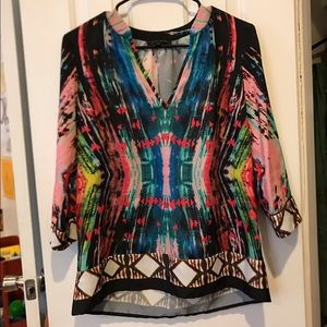 Printed shirt from small boutique in Chapel Hill