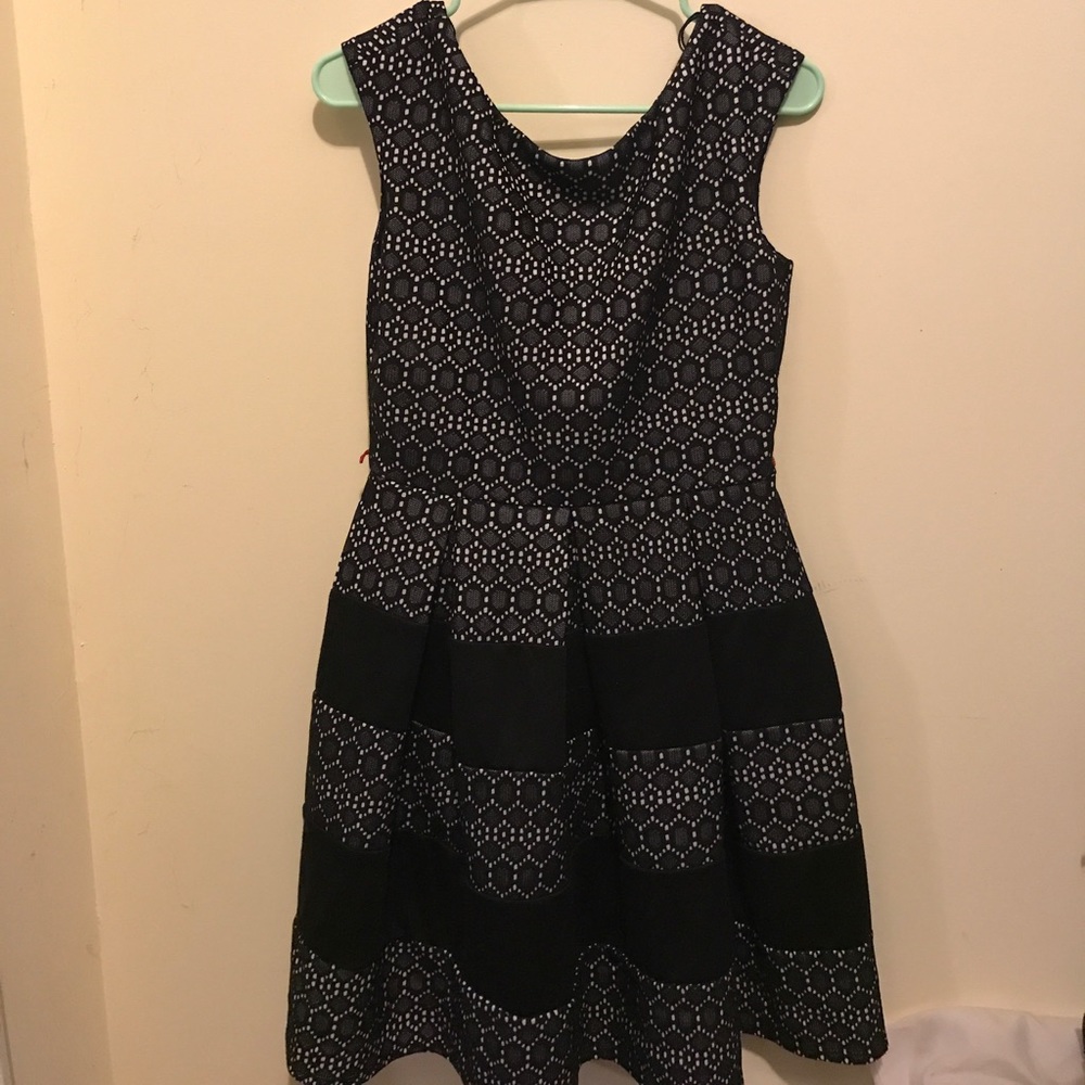 Black and white A line dress