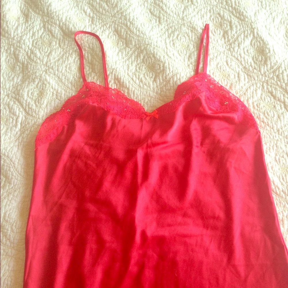 VS red silk sleep dress