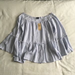 NWT AE striped off the shoulder top