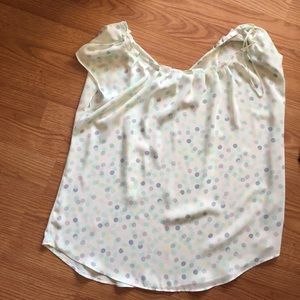 Polka dot flowy blouse