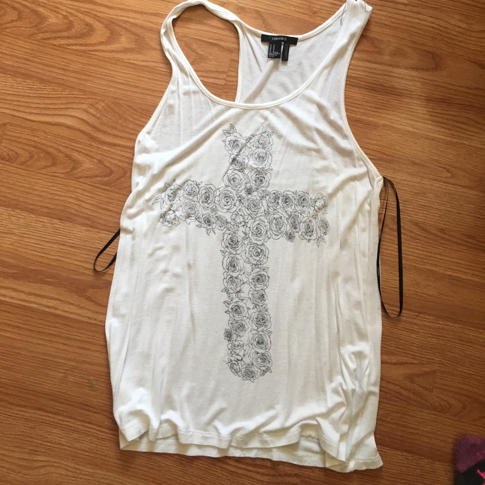 Rose cross cotton tank