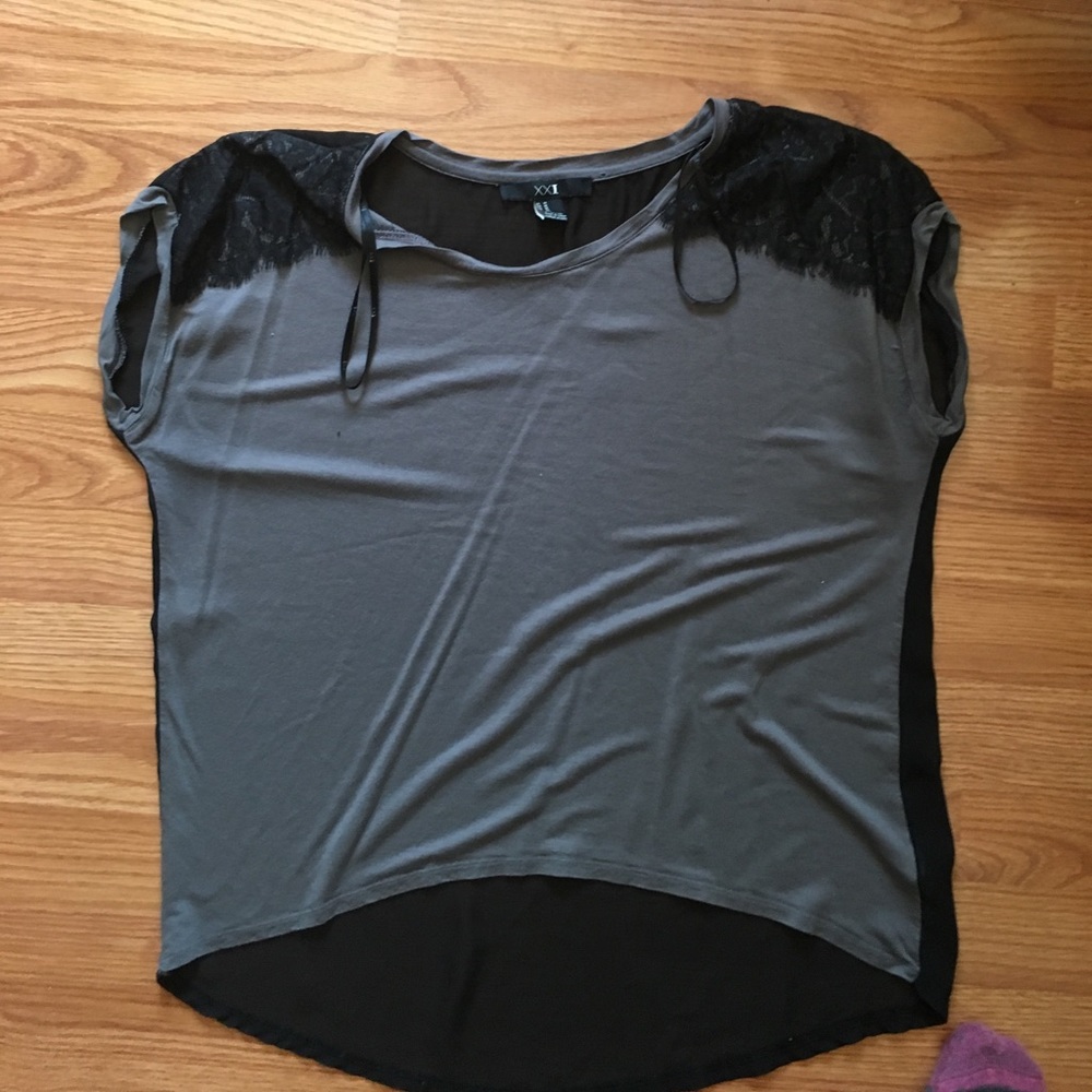 Cotton and chiffon shirt