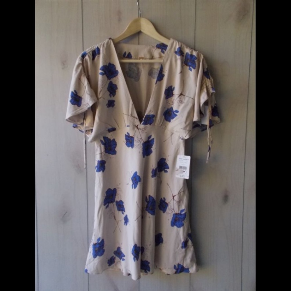 Free People Floral Flutter Sleeve Dress