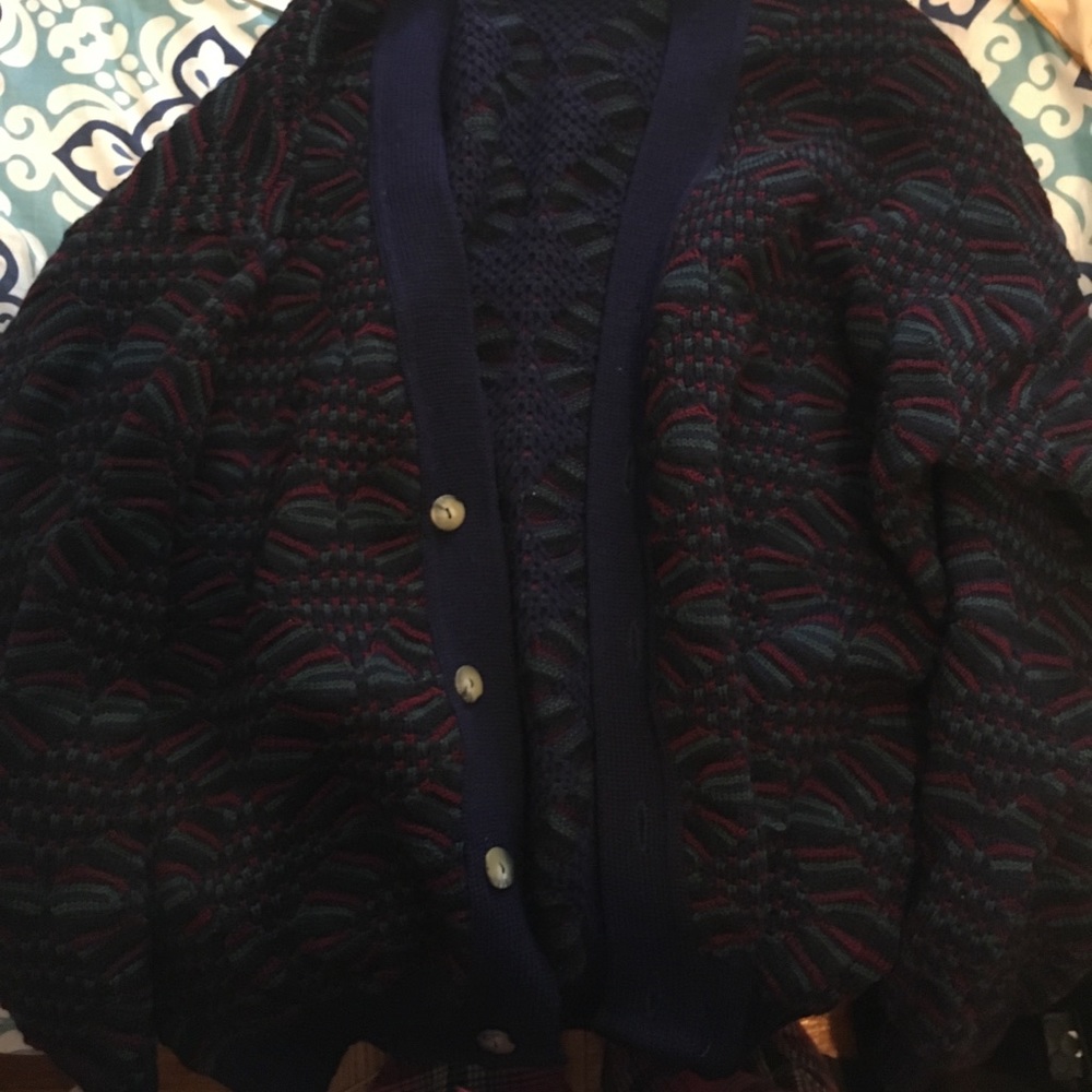 Vintage oversized pattern grandpa sweater
