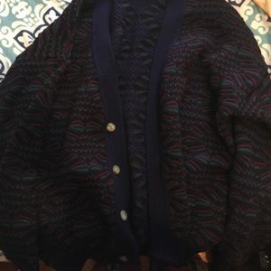 Vintage oversized pattern grandpa sweater