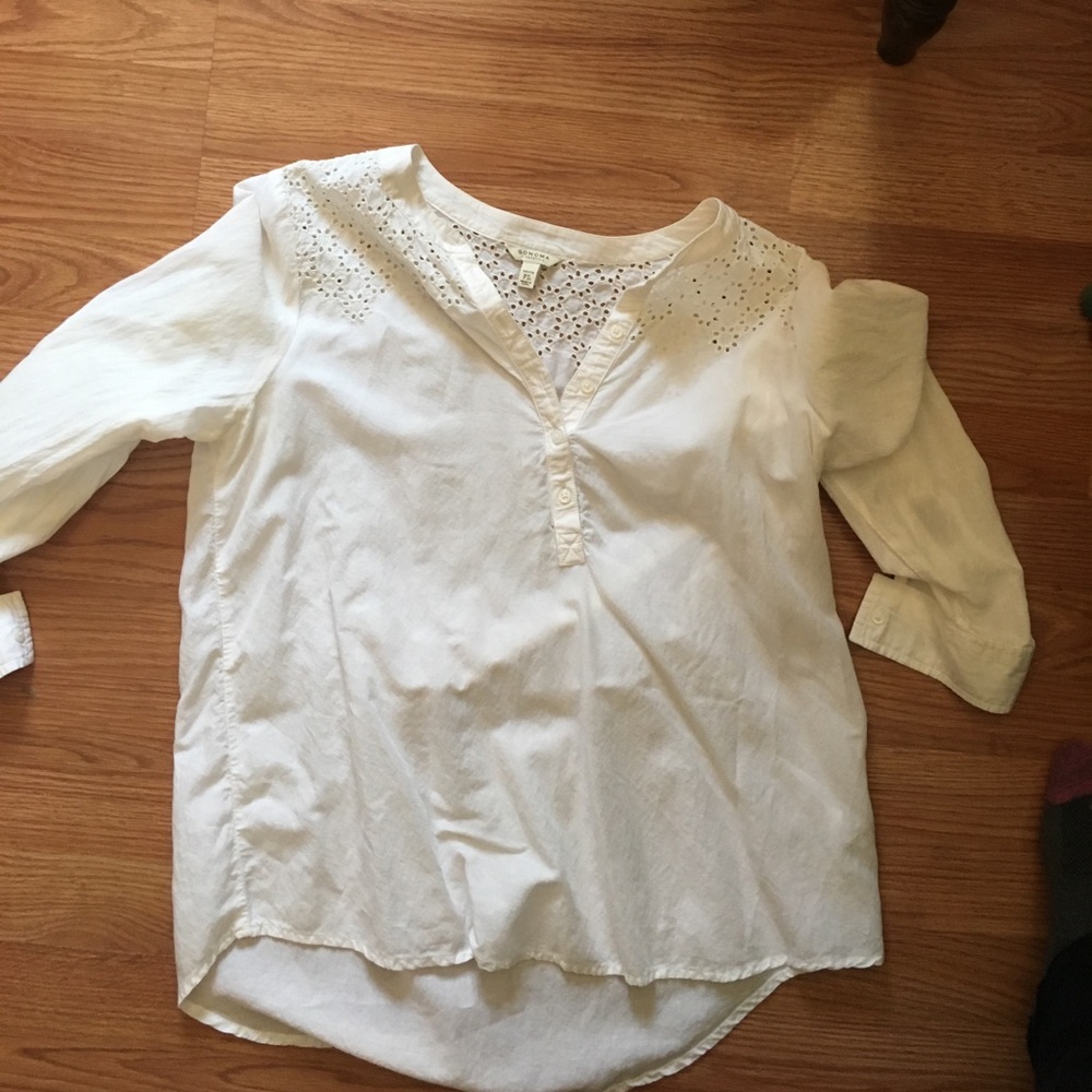 White summery 3/4 sleeve