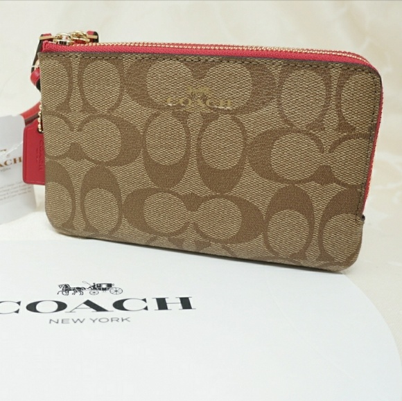 Coach Handbags - Coach Double Corner Zip Wristlet