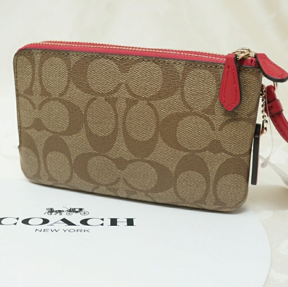 Coach Double Corner Zip Wristlet - Picture 2 of 4