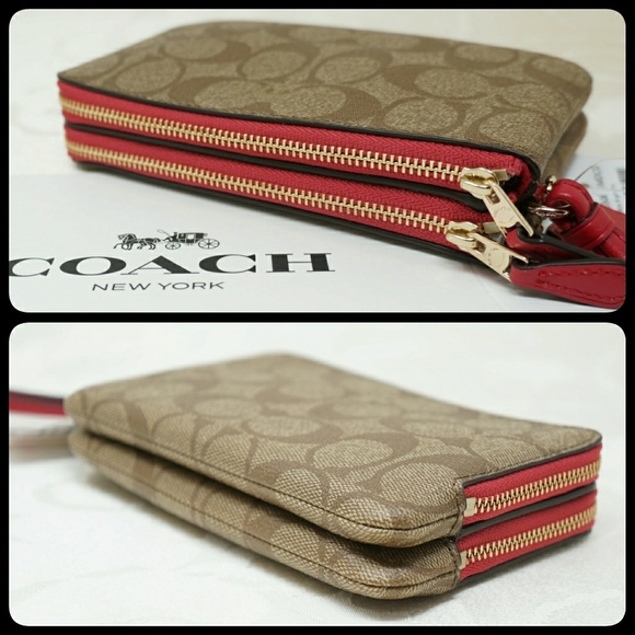 Coach Double Corner Zip Wristlet - Picture 3 of 4