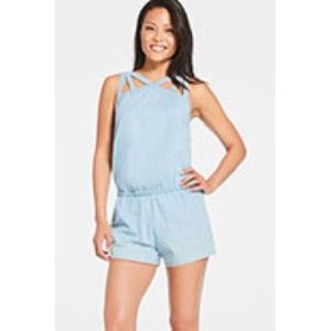 Comfy and adorable chambray romper