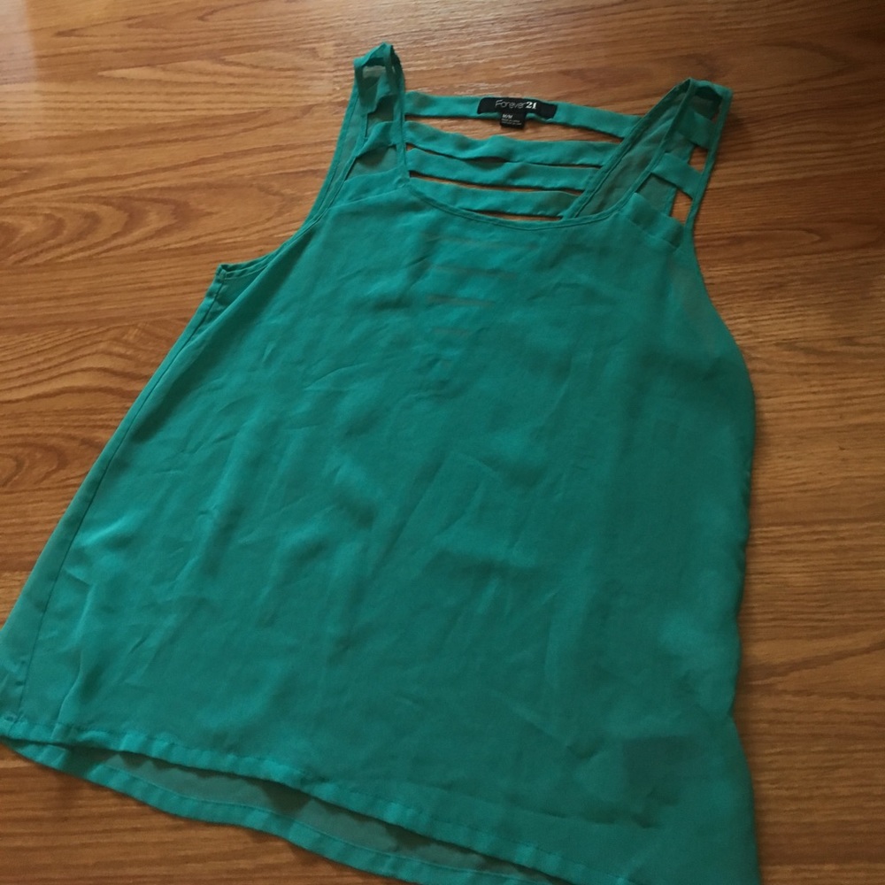 Chiffon tank with cut outs
