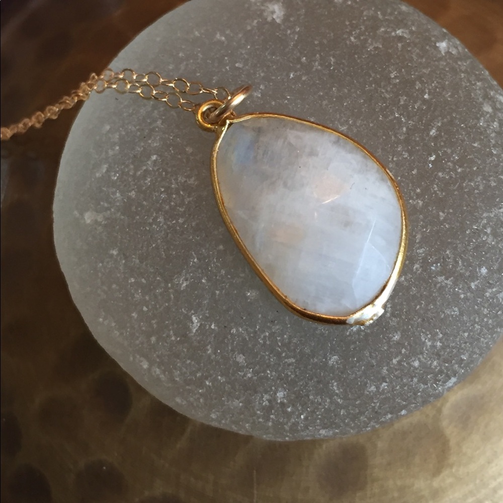 Moonstone Necklace on 14kt GF Chain