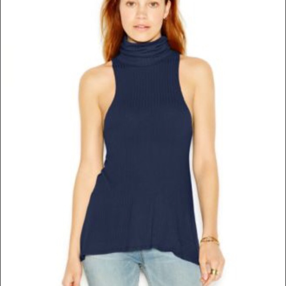 Free People Drippy Rib Sleeveless Turtleneck
