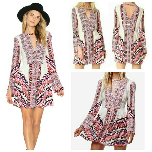 🔥Size2,4,6🔥Free People Tegan Print Mini Dress - Picture 2 of 4