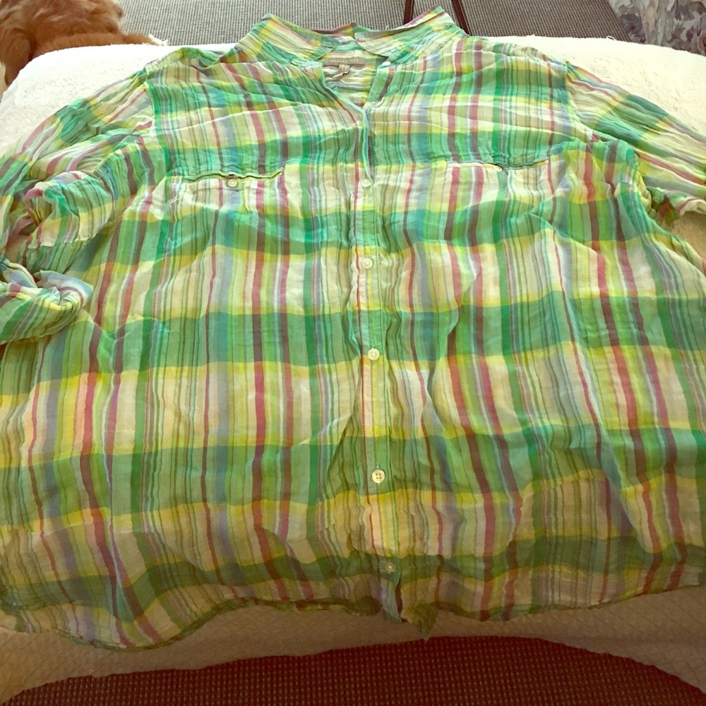 Women's Plus Size sheer plaid shirt Size 4x