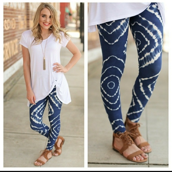 Infinity Raine Pants - LAST 1 SOFT 💫 Rad Blue & White Tie-dye Leggings