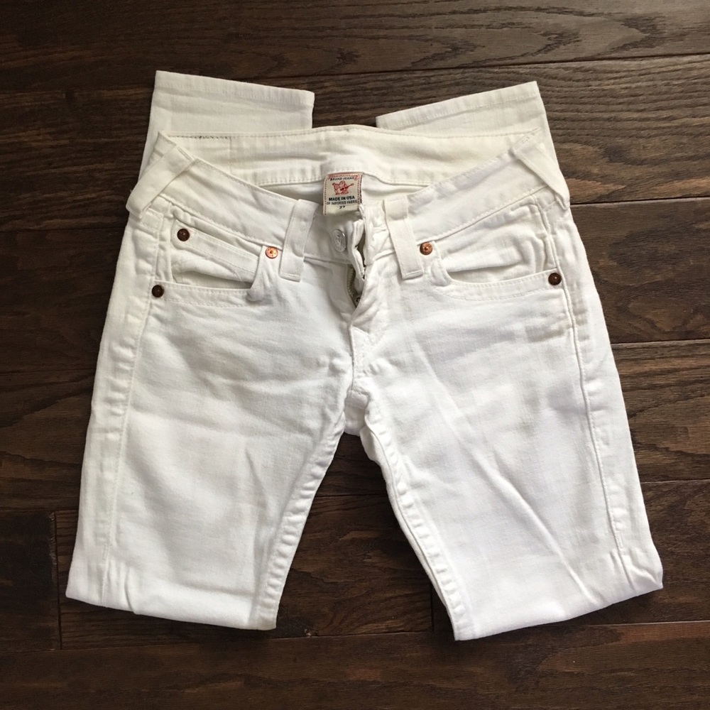 True religion white skinny jeans