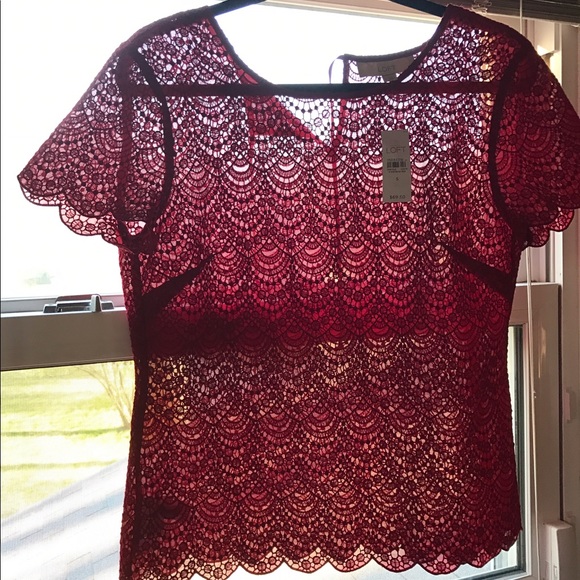 LOFT red blouse - Picture 3 of 3