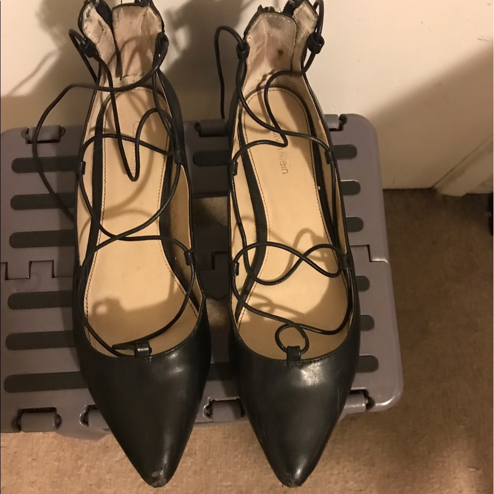 Calvin Klein lace up flats