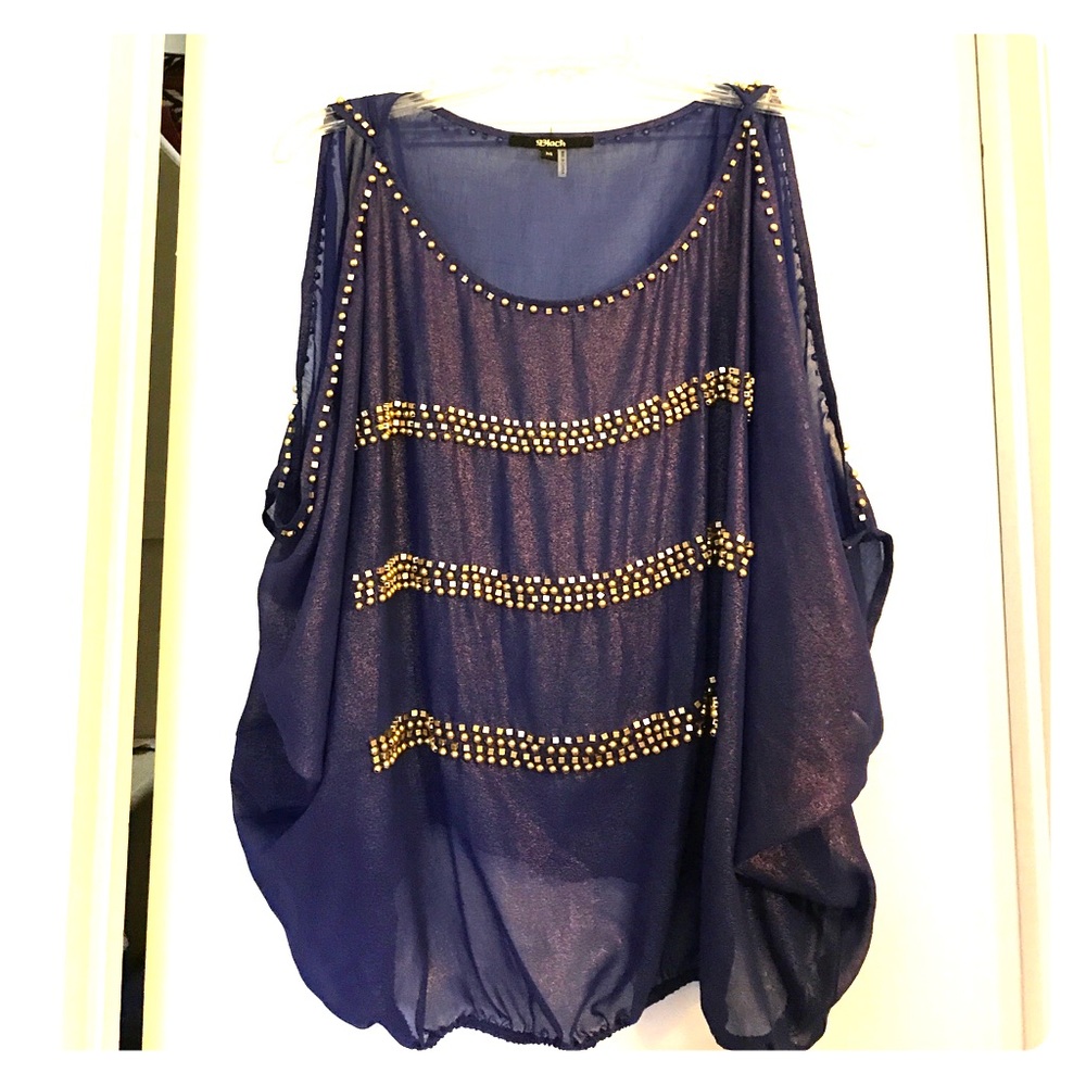 MOVING SALE🎉Sheer, Shiny Purple Blouse