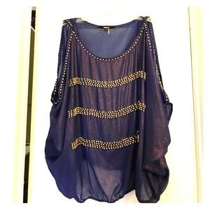 MOVING SALE🎉Sheer, Shiny Purple Blouse
