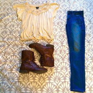 Cream Beaded Top 🔔