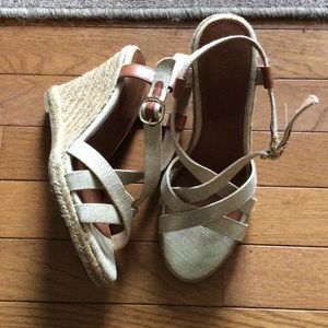 Banana Republic Gold Strappy Wedges