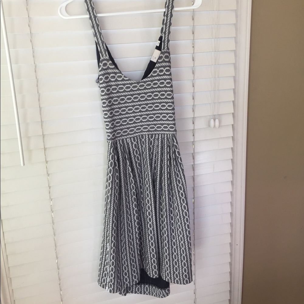 Anthropologie Open Back Navy/White Dress