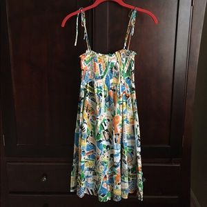 JCREW Smocked Dress w/ Tie Straps