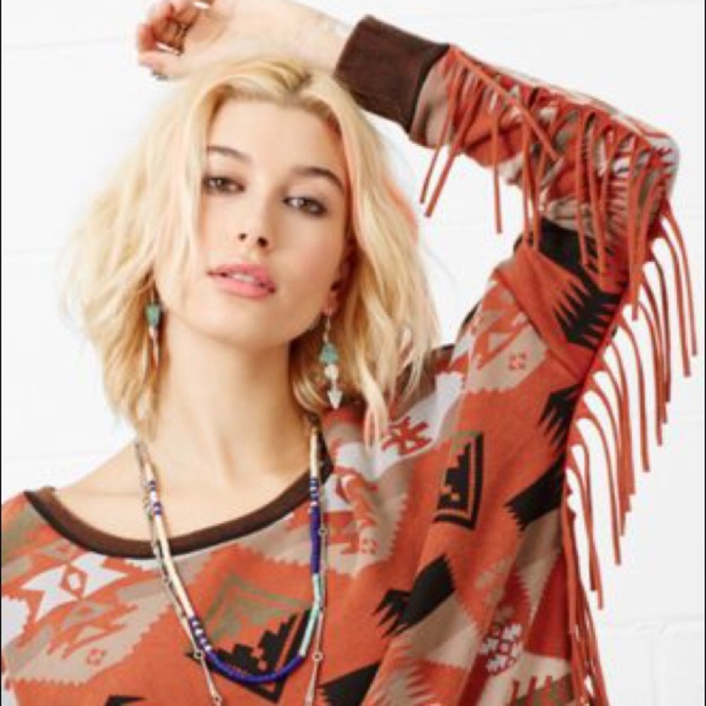 NWT Denim & Supply Fringed Sweatshirt
