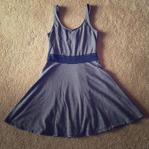 Abercrombie and Fitch Navy Strip Dress with Mesh