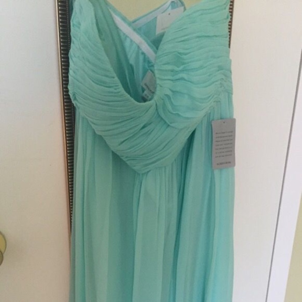 Donna Morgan 16W Strapless Chiffon Dress with Sash