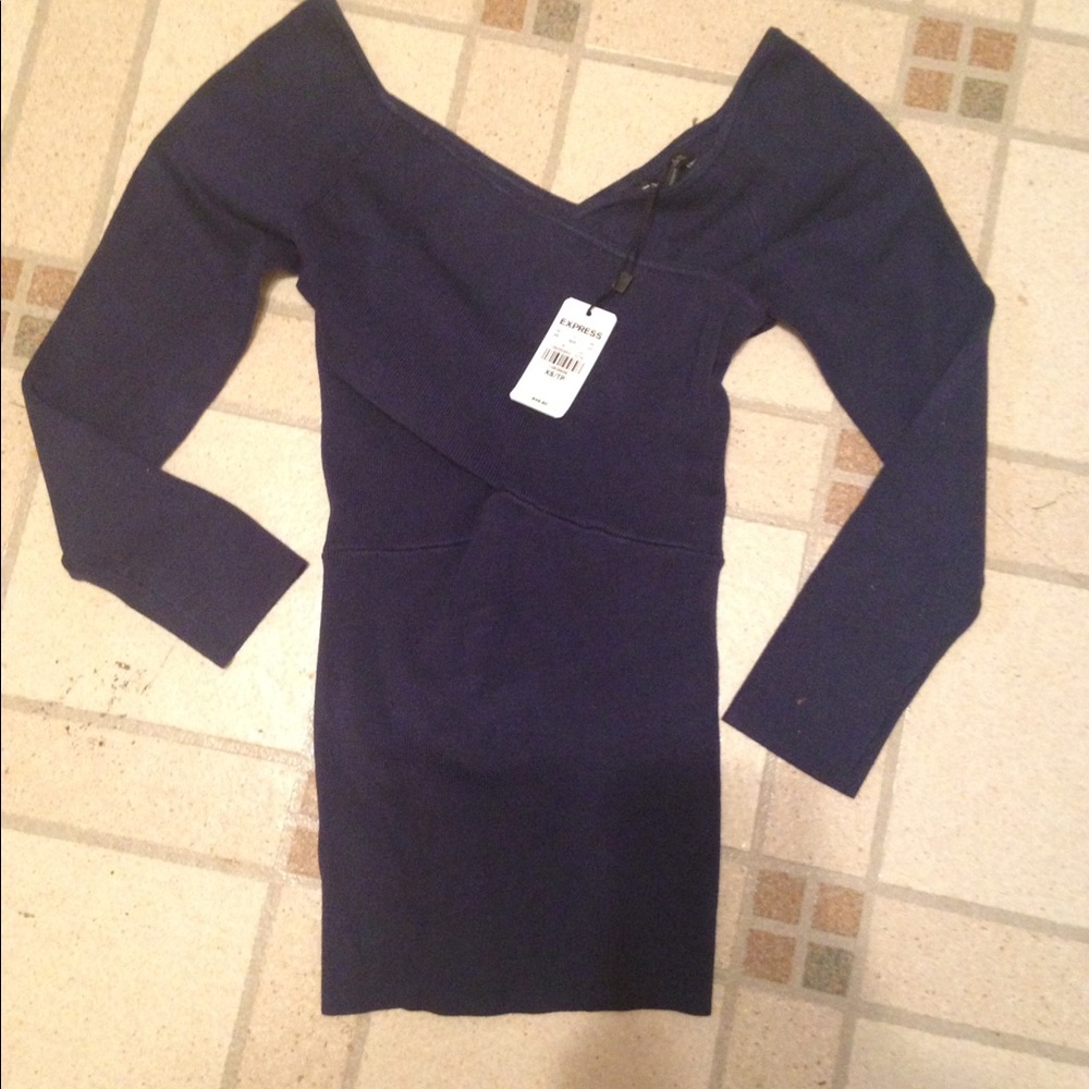 Bnwt express ribbed sweater with wrap detail