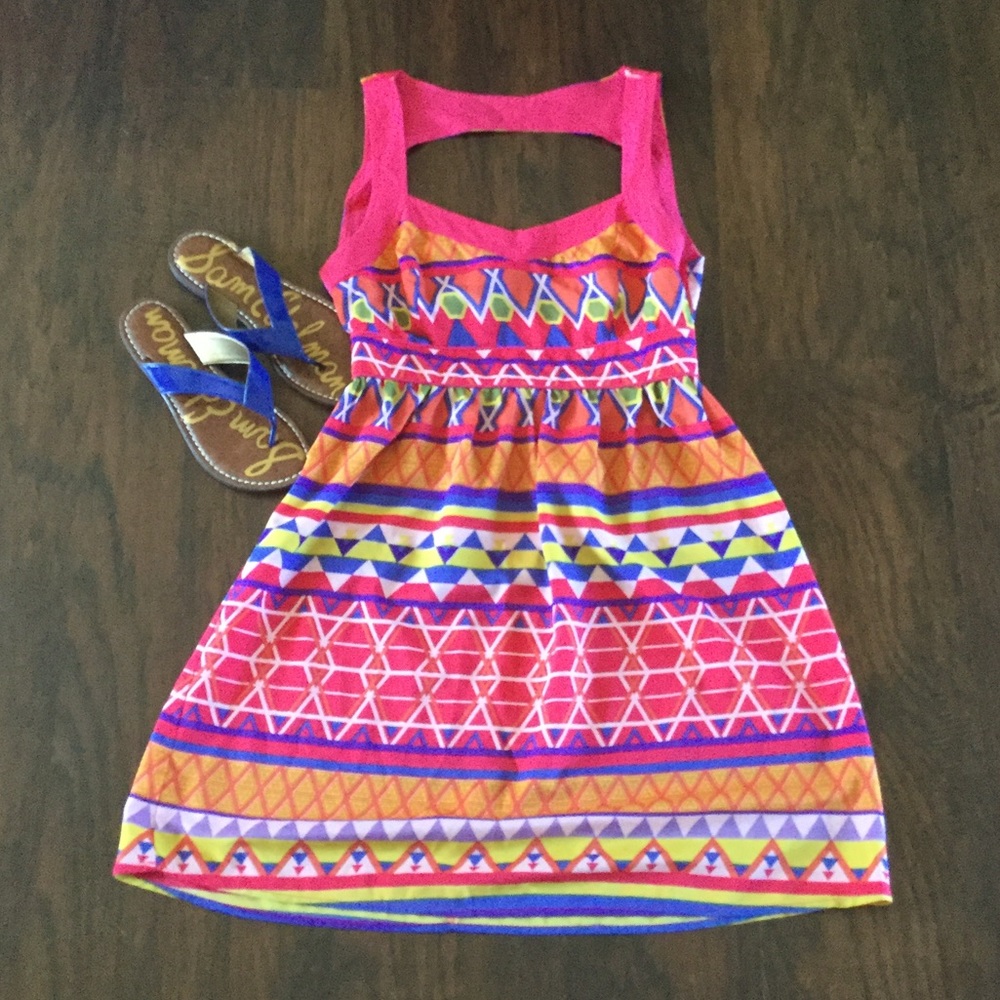 Vibrant Flying Tomato Aztec Print Dress