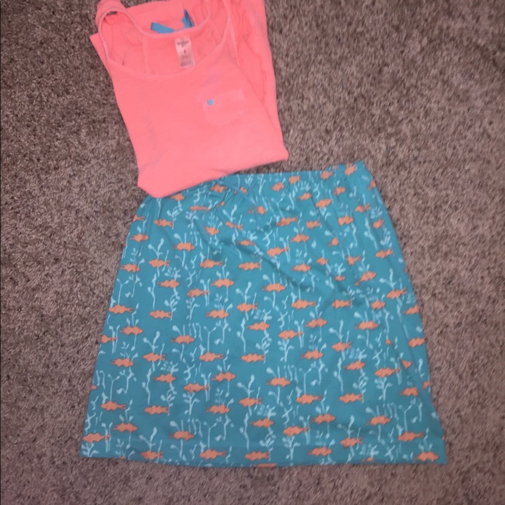 Lilly Pulitzer skirt with shirt!!