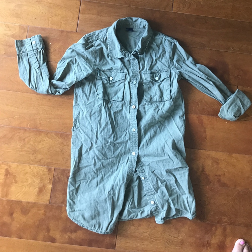 Girls military style shirt dress