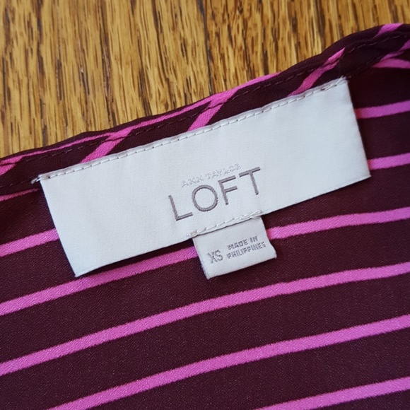 LOFT Striped Short Sleeve Blouse - Picture 2 of 2