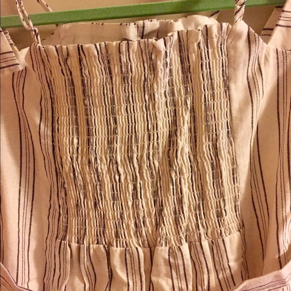 White pinstriped off the shoulder summer dress. - Picture 5 of 6