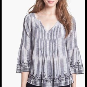 Lucky Brand Embroidered Boho Top