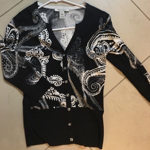 Black and white paisley sweater