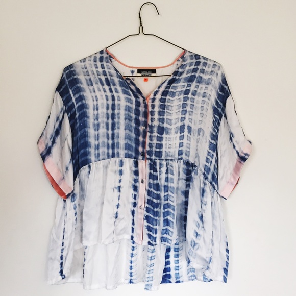 Anthropologie Tops - NORBLACKNORWHITE Tie Dye Silk Blouse