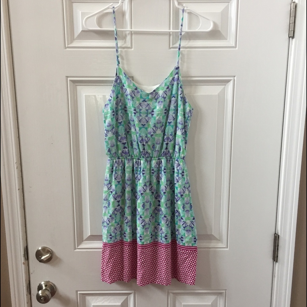 Everly Watercolor Print Tank Dress